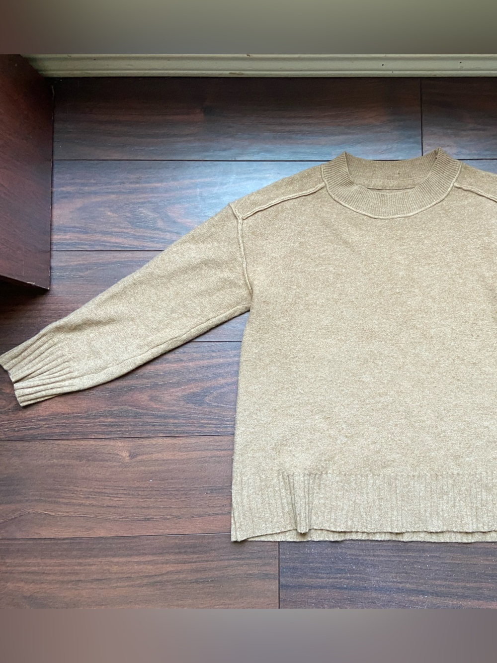 ANTHROPOLOGIE PILCRO CASHMERE TAN PULLOVER XXS